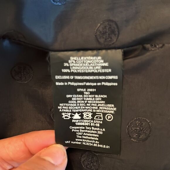 Tory Burch Blazer Pierre Navy Blue One Button Blazer - Picture 7 of 8